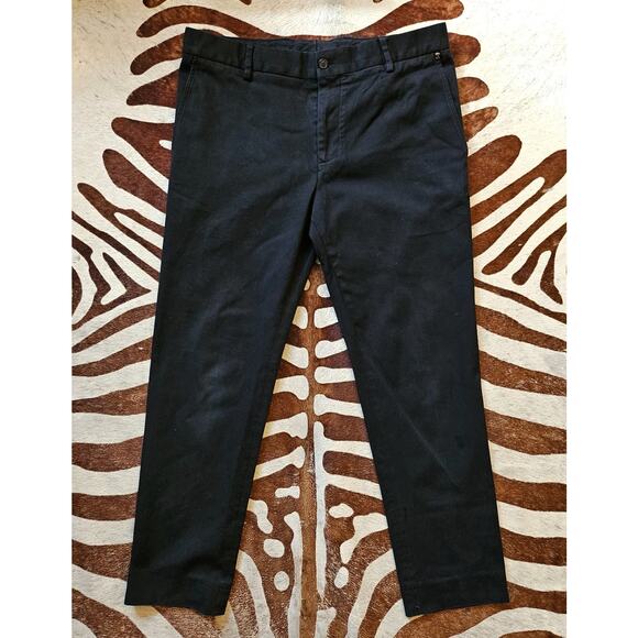 Versace Collection Mens Straight Leg Dress Pants Black EUR 50 Made In Italy 1a - Picture 1 of 8